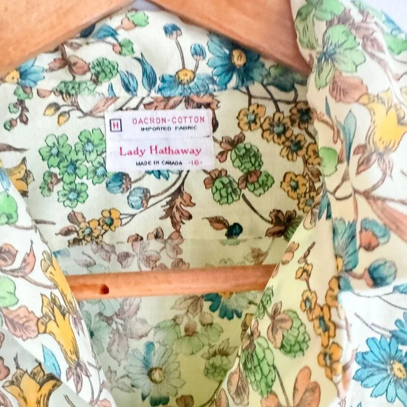 Lady Hathaway Fine Floral Print Cotton Button Down Blouse M - Picture 7 of 7
